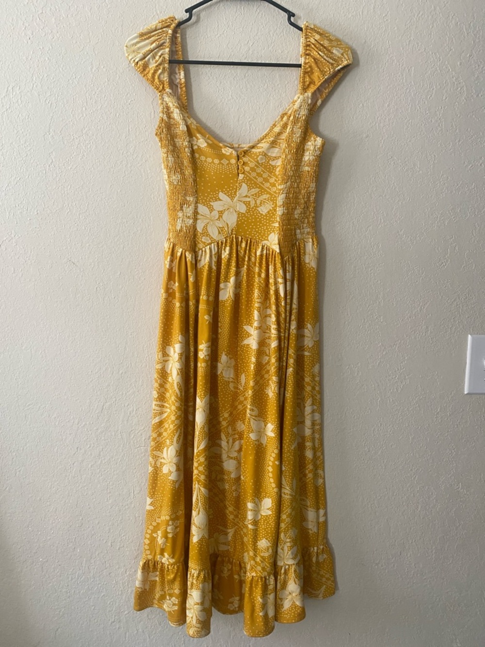 Urban Outfitters Yellow Floral Romantic Button-Front Top Dress - Picture 2 of 10